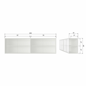 Klink add-on cabinet pine mist, dimension drawing