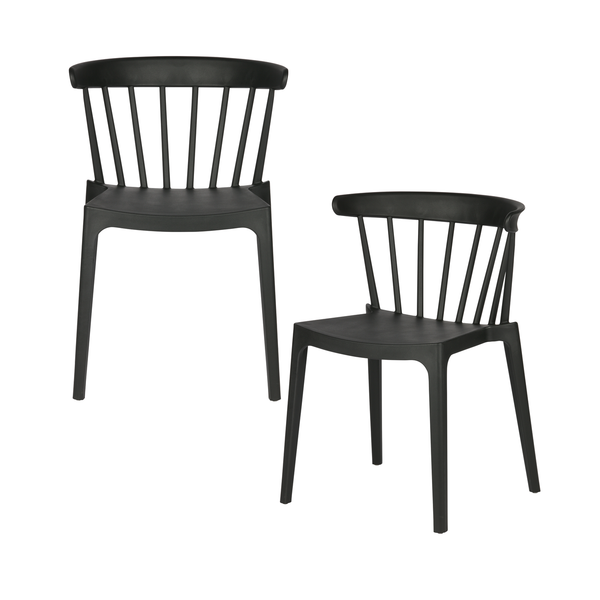 Bliss garden chair with bars plastic black, detail