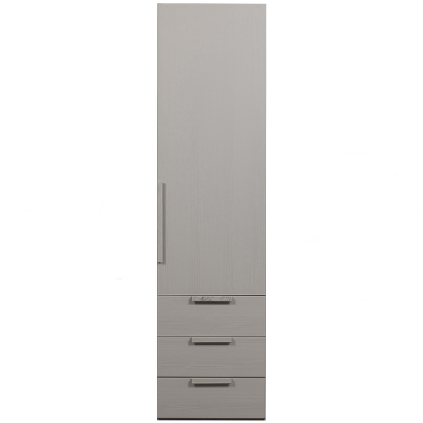 Rens armoire 1 porte long poignee noix/pebble grey, vue de face