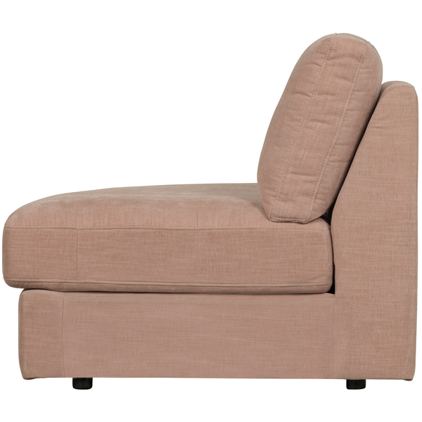 Family 1-place element angle rond gauche tissu rose, vue de face