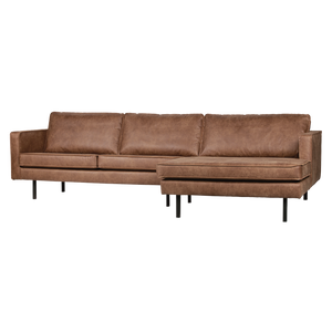 Rodeo chaise longue right ecoleather cognac, front view
