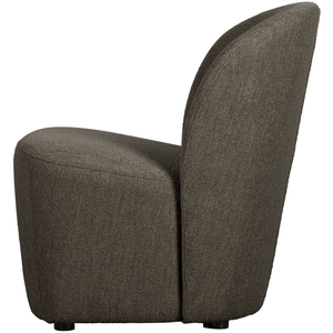 Lofty armchair bouclé brown, front view