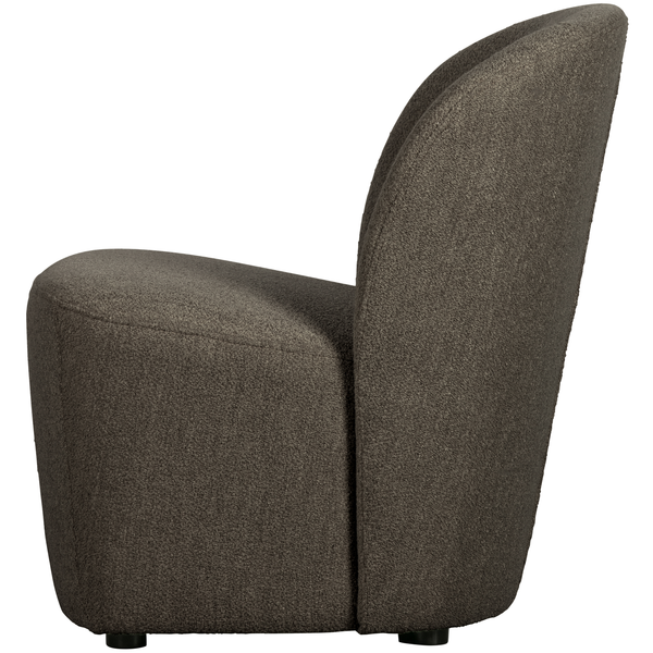 Lofty armchair bouclé brown, front view
