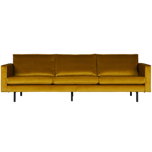 Rodeo sofa 3-seater velvet oker, front view