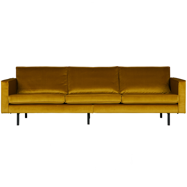 Rodeo sofa 3-seater velvet oker, front view