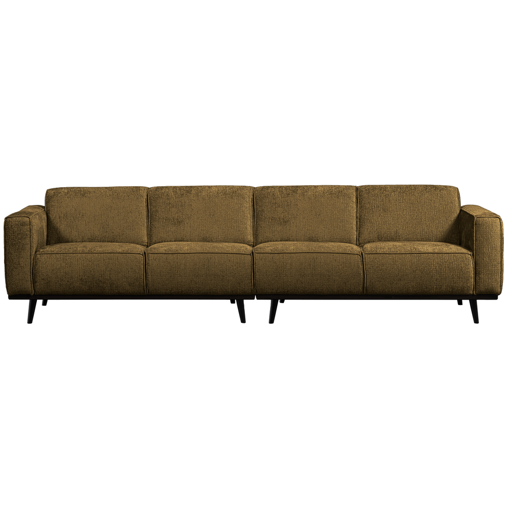 Statement 4-zits bank 280 cm structure velvet brass, vooraanzicht