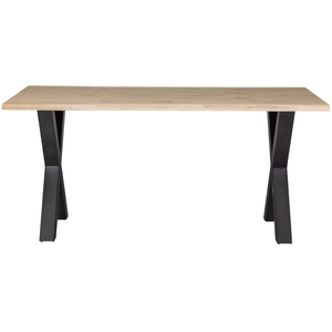 Combi Tablo boomstam eiken 180 x 90 cm met Alkmaar poot, vooraanzicht