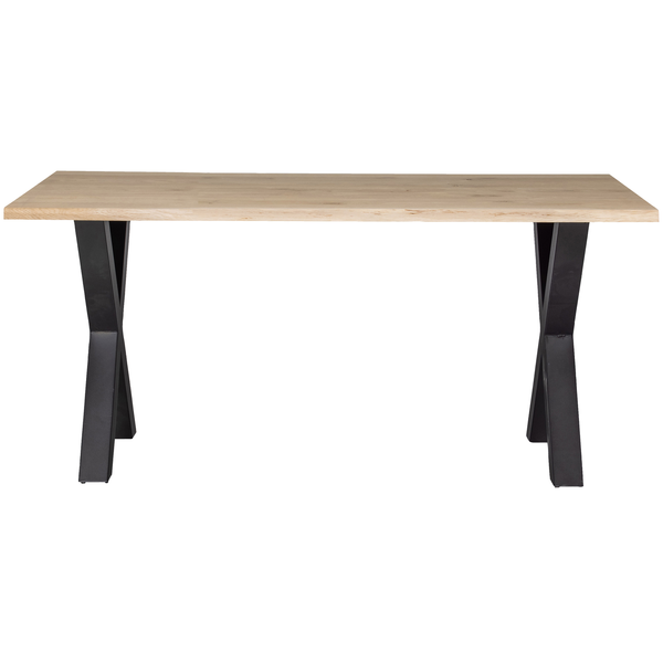 Combi Tablo boomstam eiken 180 x 90 cm met Alkmaar poot, vooraanzicht