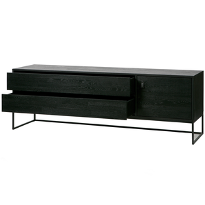 Silas tv meubel 180 cm essen blacknight, vooraanzicht