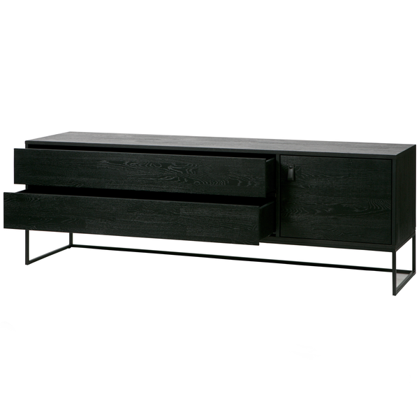 Silas tv meubel 180 cm essen blacknight, vooraanzicht