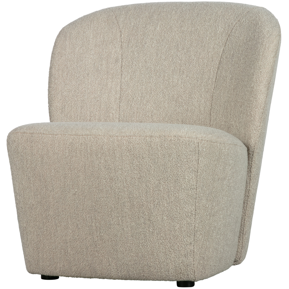 Lofty fauteuil bouclé naturel, schuin vooraanzicht
