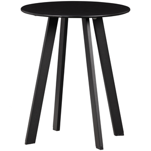 Fer tuin bijzettafel ø40 cm metaal zwart, schuin vooraanzicht