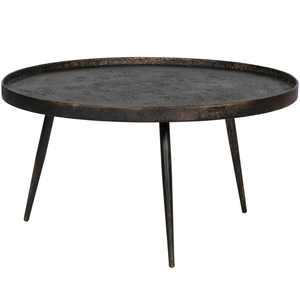 Bounds sidetable XL wood/metal antique gold 40xø76 cm, front view