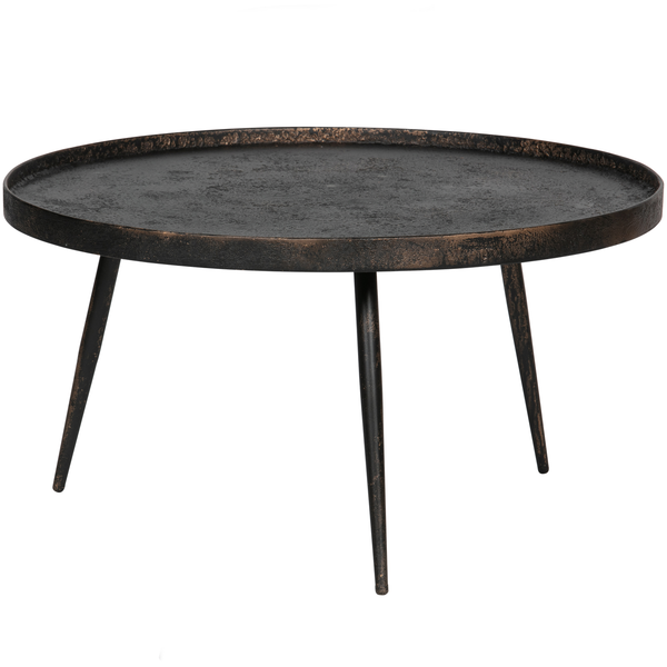 Bounds sidetable XL wood/metal antique gold 40xø76 cm, front view