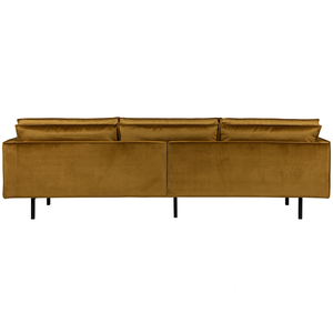 Rodeo sofa 3-seater velvet honey yellow, back view