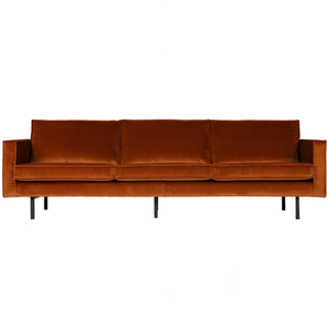 Rodeo sofa 3-seater velvet rust, front view