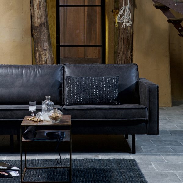 Rodeo corner sofa left ecoleather black, room setting