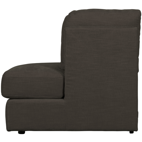 Family 1-place element angle rond droit tissu anthracite, côté gauche