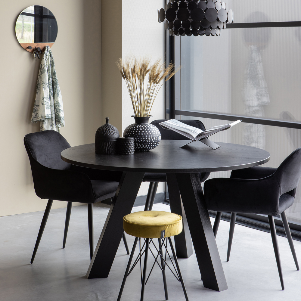 Set v 2 - Jelle stoel velvet zwart, sfeerfoto