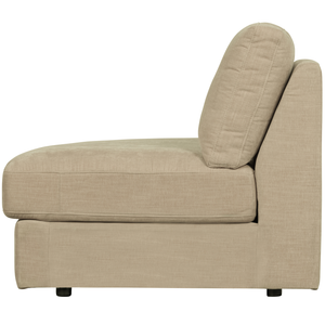 Family 1-seater element round corner left sand, front view
