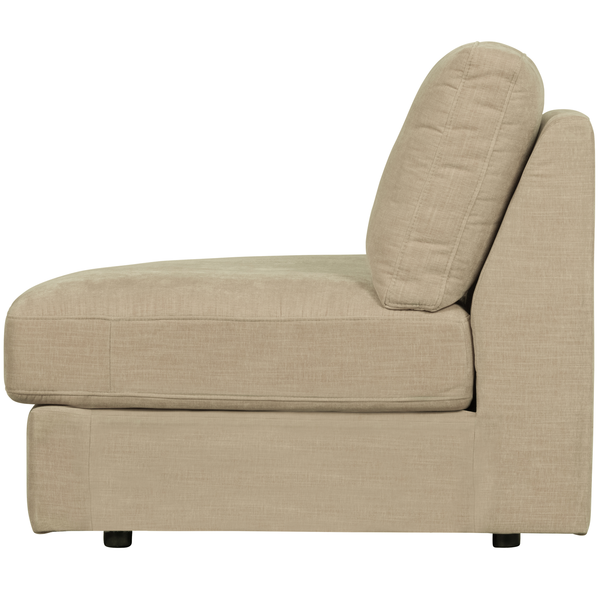 Family 1-seater element round corner left sand, front view