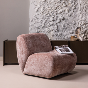 Nomu armchair craquelé velvet light pink, room setting
