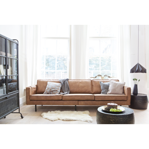 Rodeo canape 3-places eco cuir cognac, photo d'ambiance