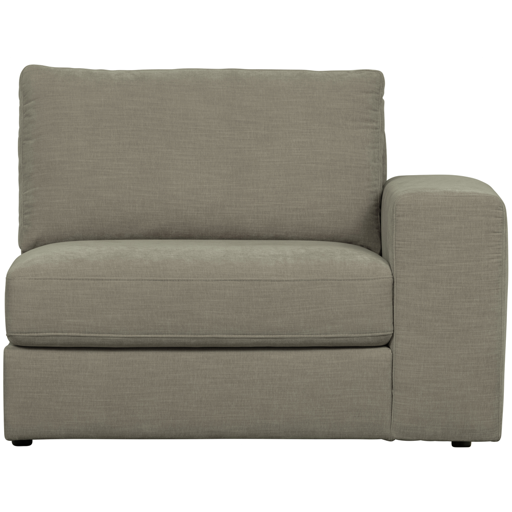 Family 1-seater element arm right warm grey, front view