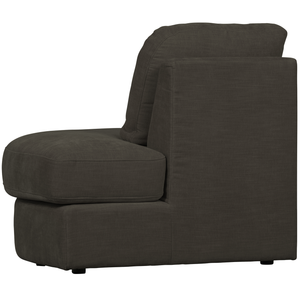 Family 1-place element angle rond droit tissu anthracite, côté droit