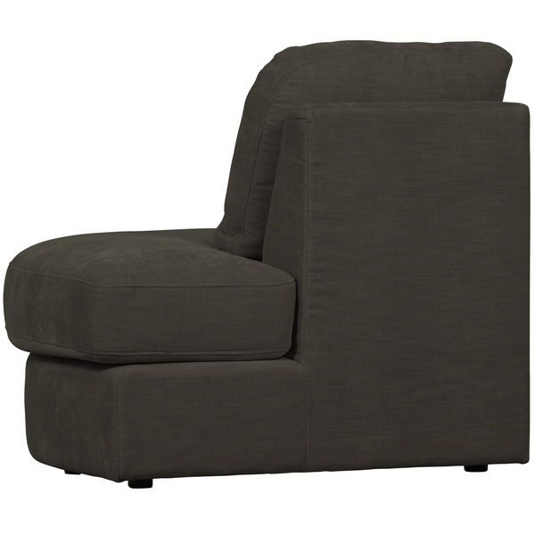 Family 1-place element angle rond droit tissu anthracite, côté droit