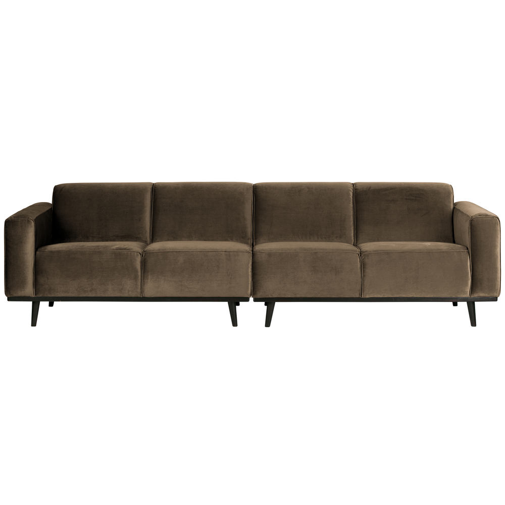 Statement 4-zits bank 280 cm velvet taupe, vooraanzicht