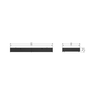 Joep underbed drawer pine black, dimension drawing