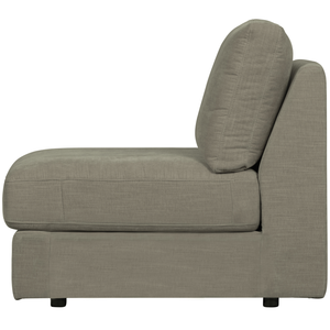 Family 1-seater element without arm warm grey, front view