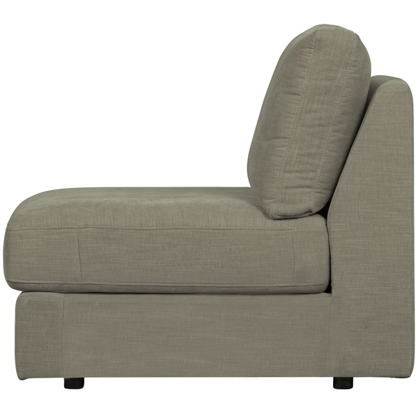 Family 1-seater element without arm warm grey, front view