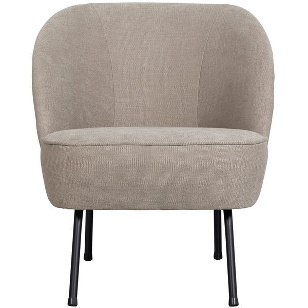 Vogue armchair woven fabric sand, front view