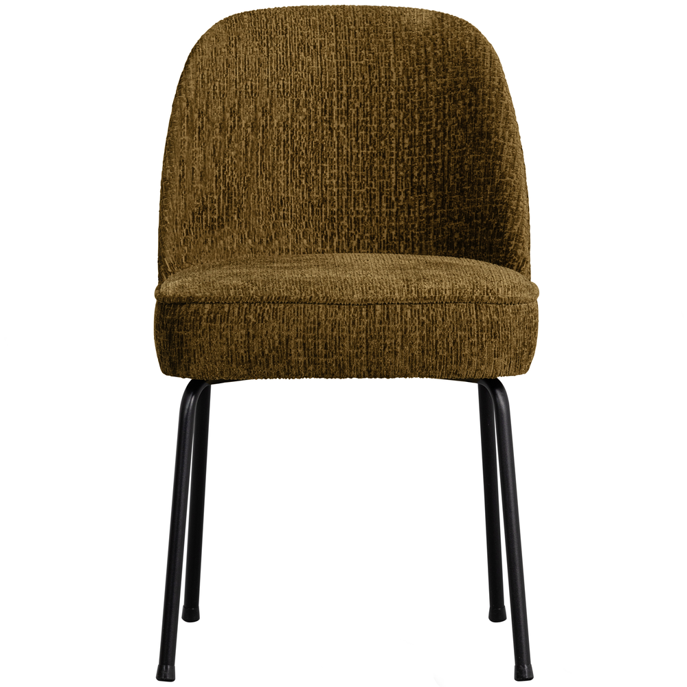 Vogue dining chair structure velvet brass, front view