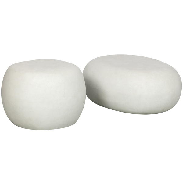 Pebble side table white 35xø50, front view
