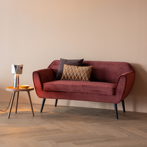 Rocco sofa 150 cm velvet burgundy red, room setting