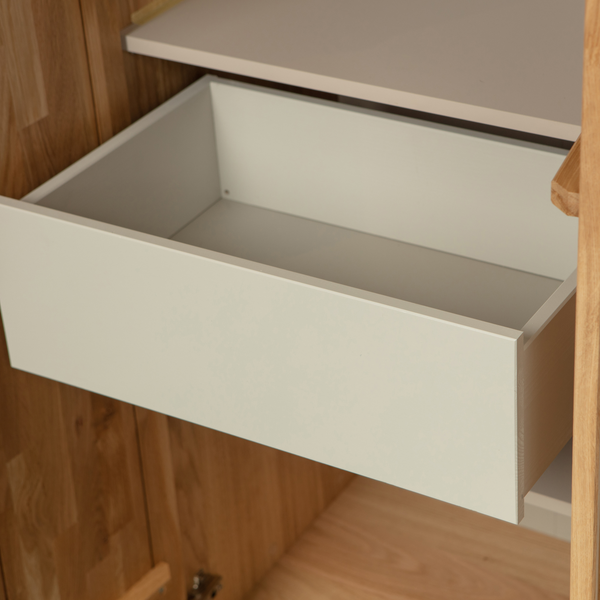 New gravure armoire avec tiroir chêne naturel, détail