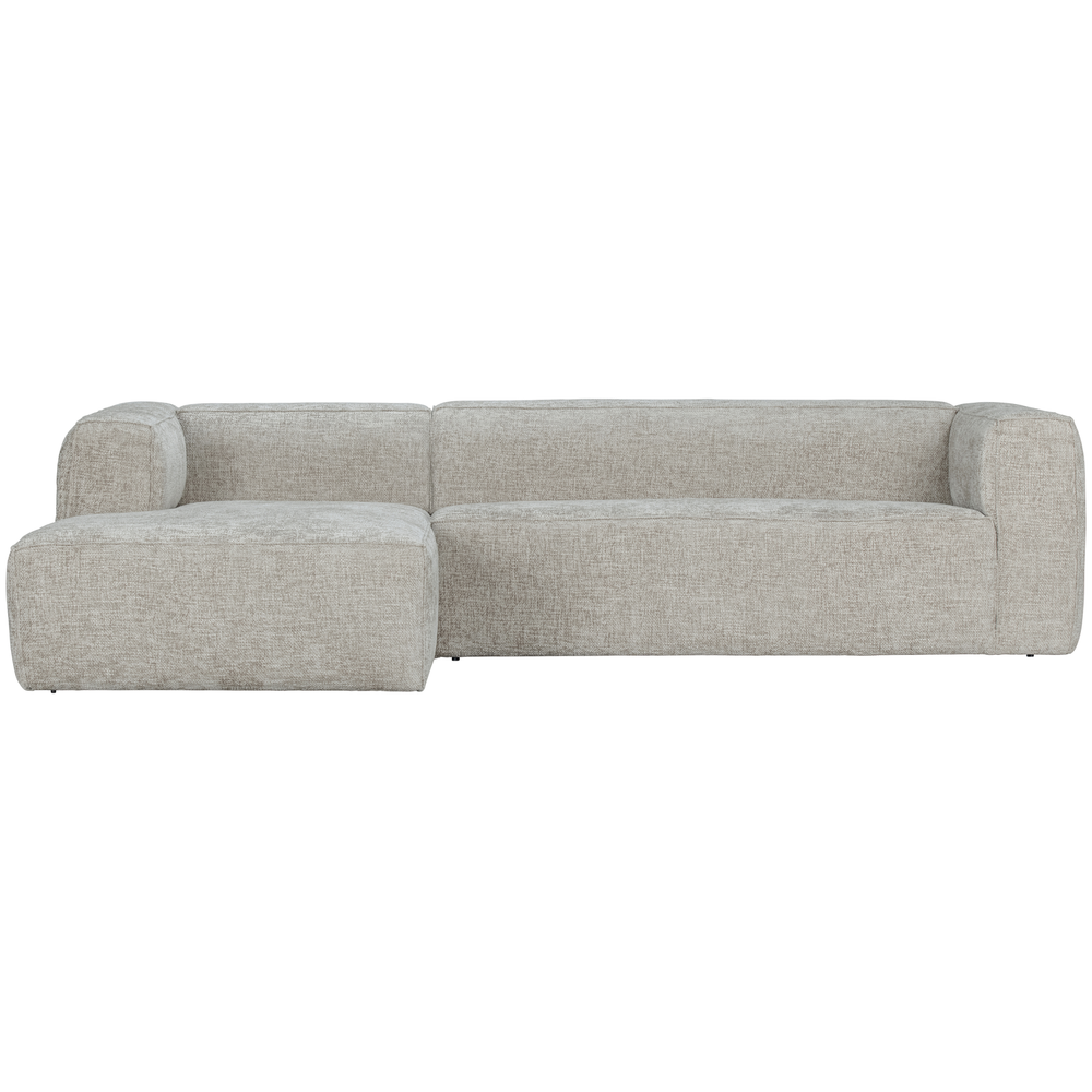 Bean corner sofa left chunky melange natural, front view