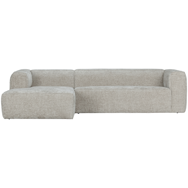 Bean corner sofa left chunky melange natural, front view