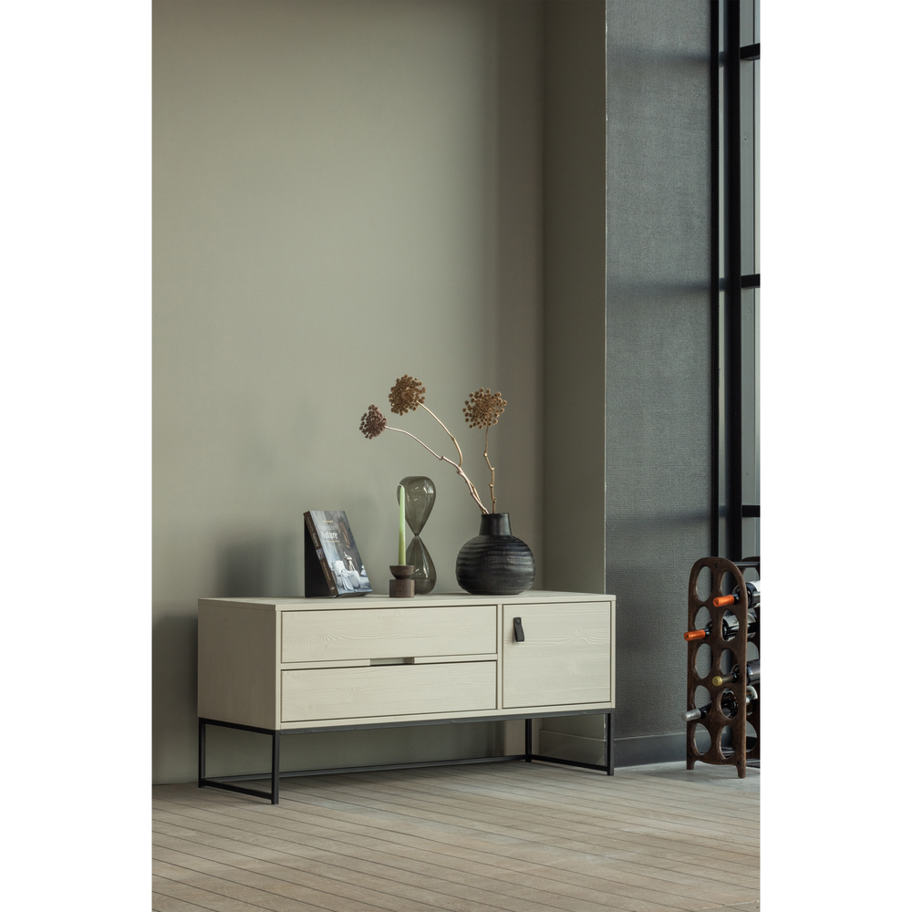 Silas tv meubel 120 cm grenen dust, sfeerfoto