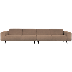 Statement XL 4-zits bank 372 cm bouclé nougat, vooraanzicht