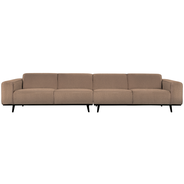 Statement XL 4-zits bank 372 cm bouclé nougat, vooraanzicht