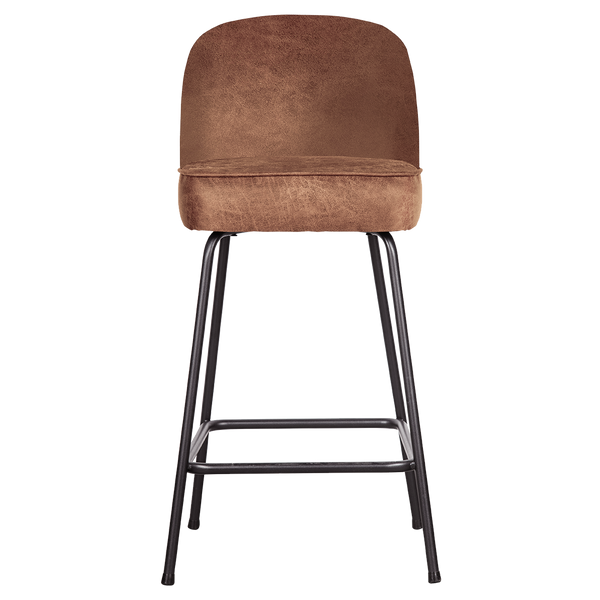 Vogue tabouret de bar 65 cm eco cuir cognac, vue de face