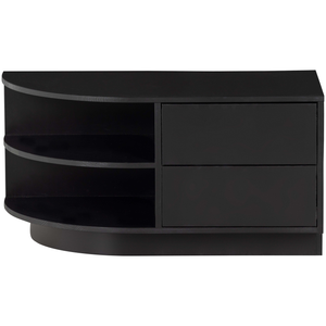 Finca meuble tv rond gauche 78 cm bois profond noir, vue de face