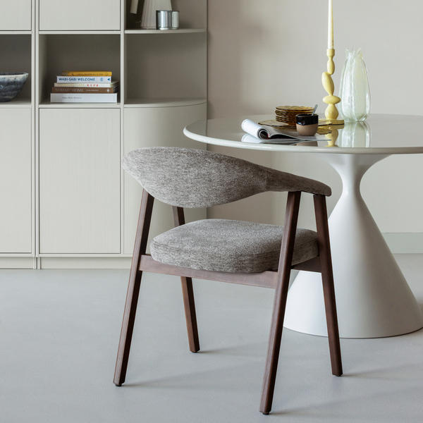 Set v 2 - Avar dining chair with arm wood grey, room setting