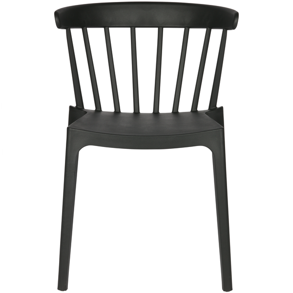 Bliss garden chair with bars plastic black, front view