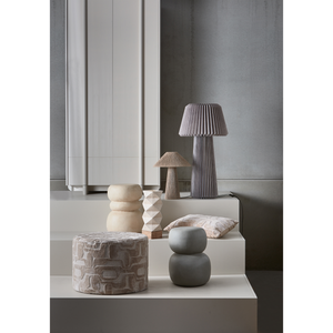 Yago pouf viscose pattern natural 60x43 cm, room setting