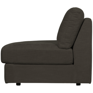 Family 1-place element angle rond gauche tissu anthracite, vue de face